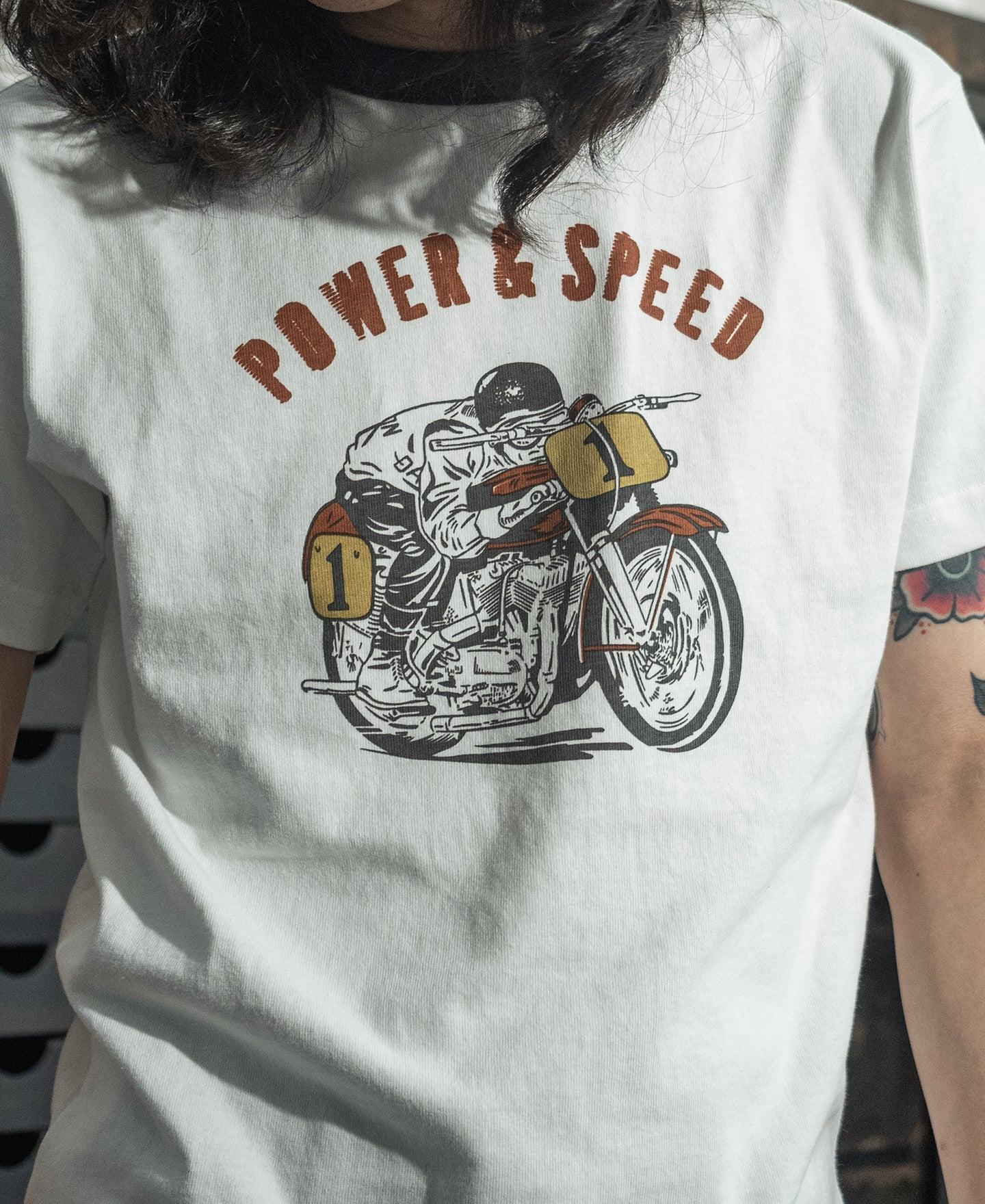 Retro Motorcycle Graphic T-Shirt - White Product Image