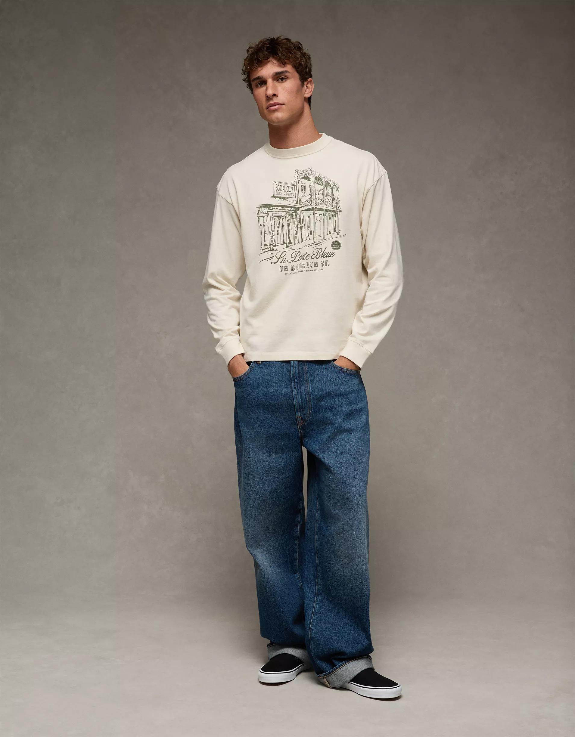 AE Boxy Long Sleeve Graphic T-Shirt Product Image