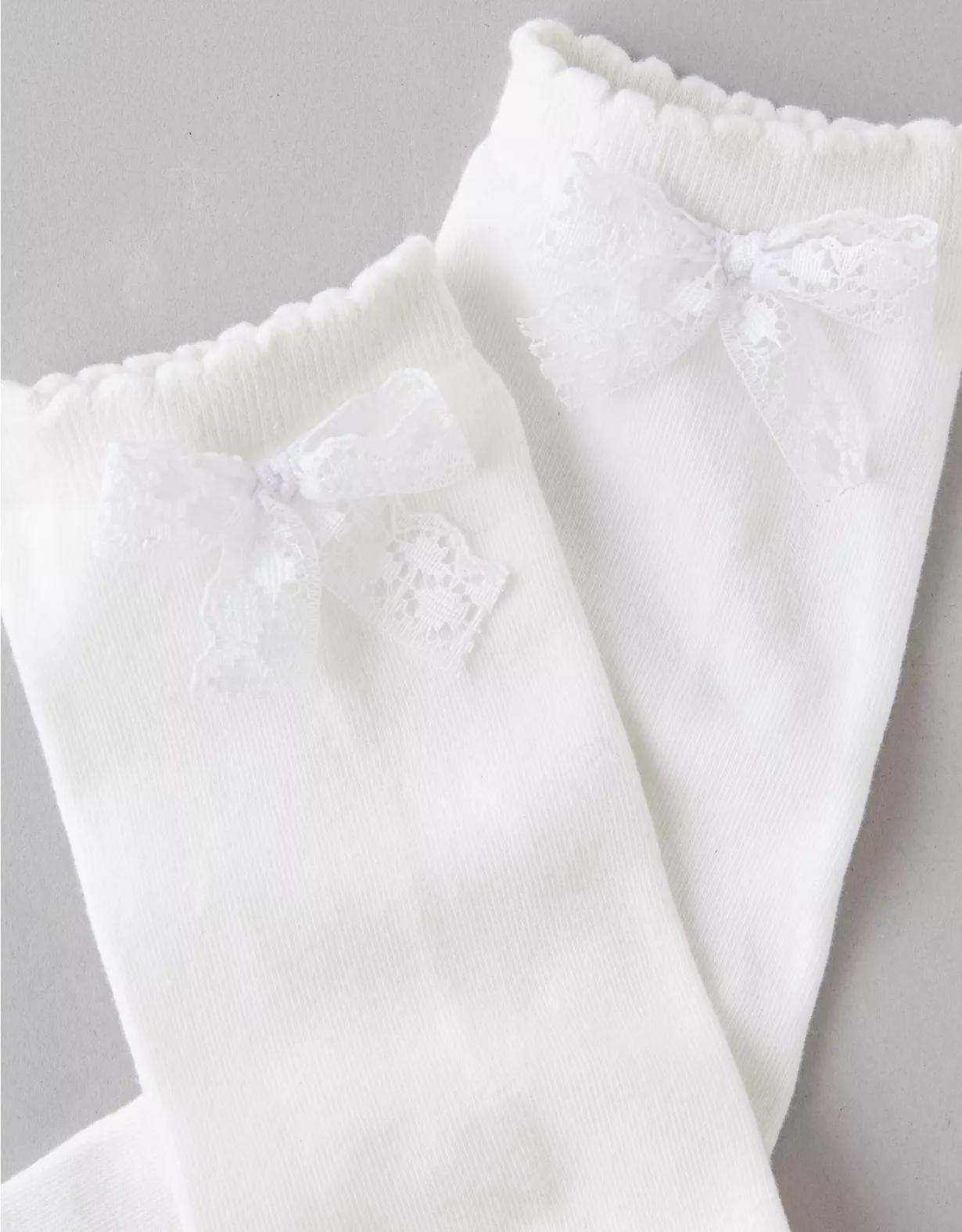 AE Lace Bow Crew Socks Product Image