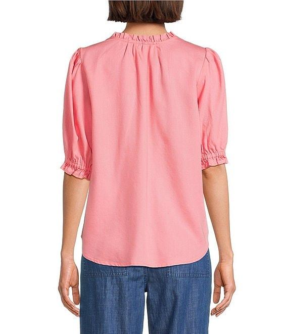Nurture Elbow Sleeve Notch Neck Top Product Image