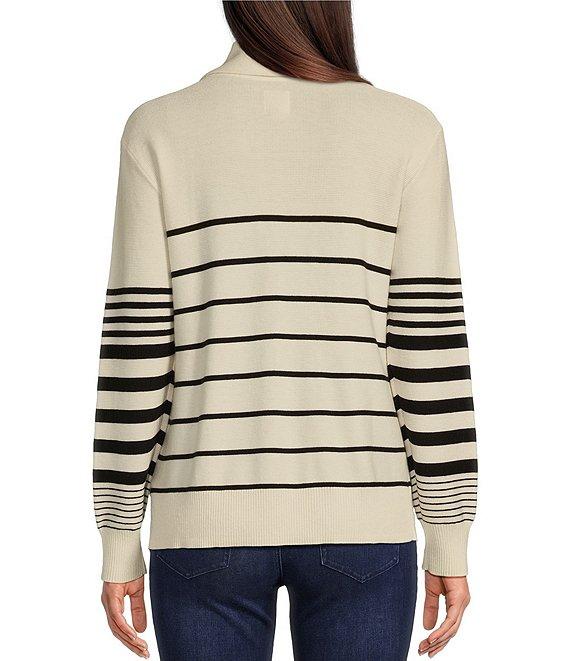 NIC + ZOE Easy Stripe Half Zip Long Sleeve Sweater Product Image