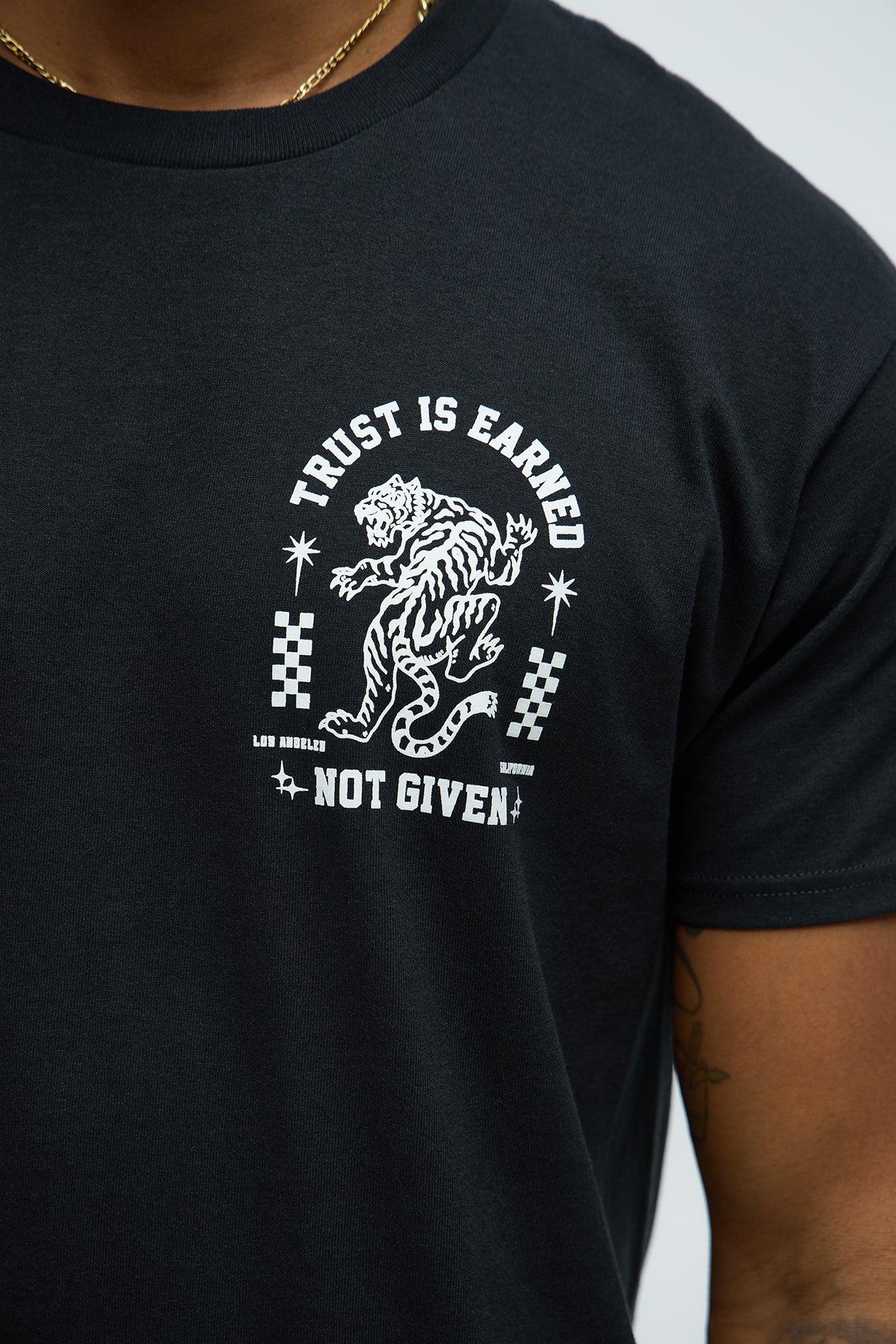 Trust Is Earned Short Sleeve Crew Neck T shirt - Black Product Image