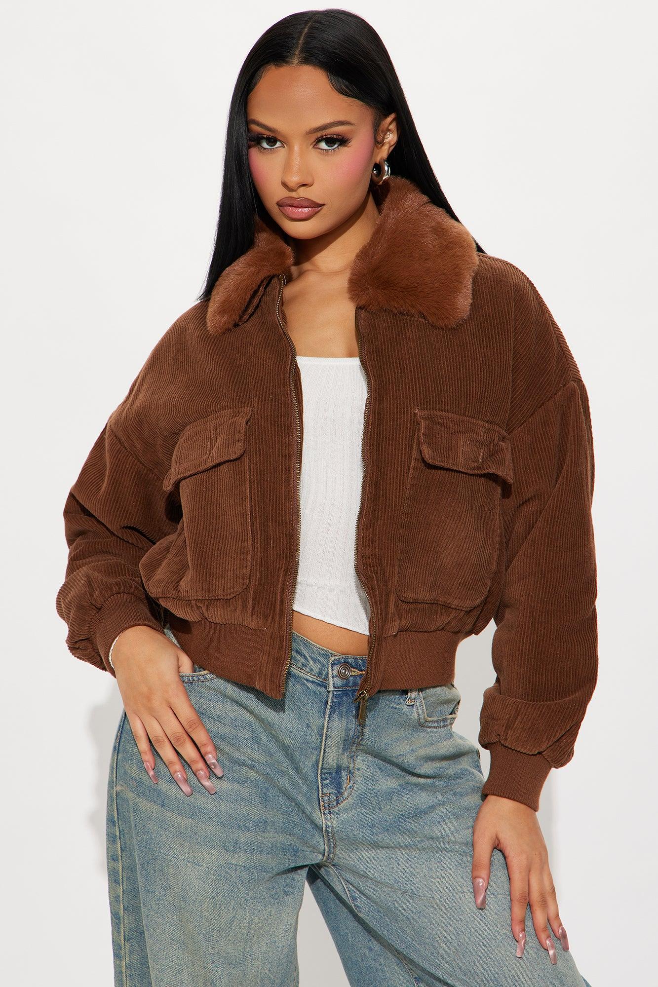 Kelis Corduroy Bomber Jacket - Brown Product Image