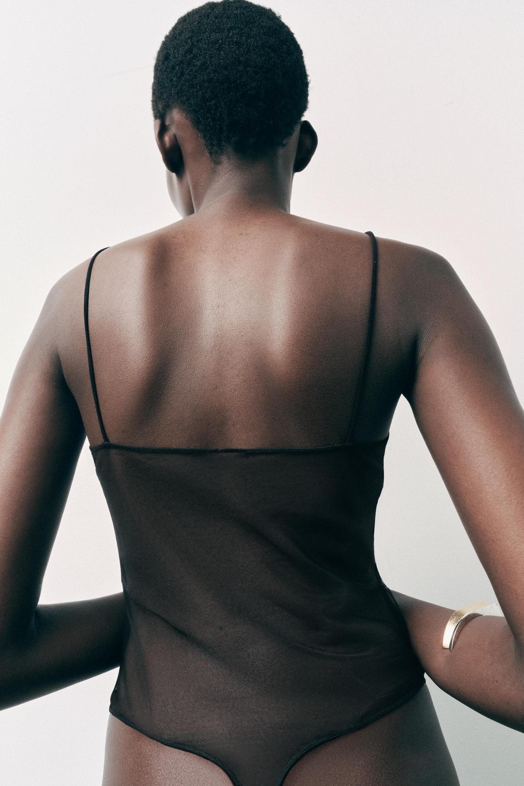 FLORAL EMBROIDERY MESH BODYSUIT Product Image