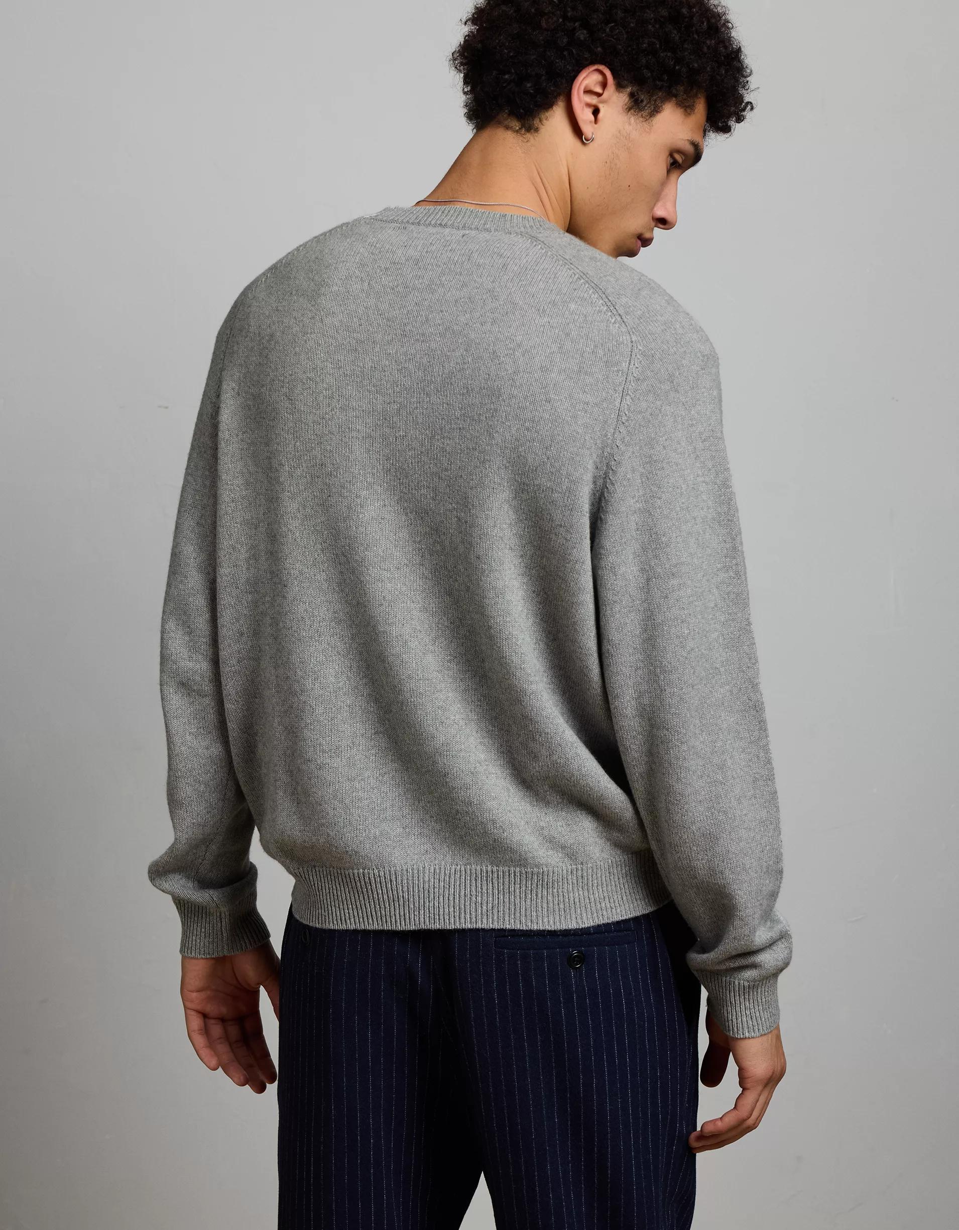 AE77 Premium Cashmere-Blend Crew Neck Sweater Product Image