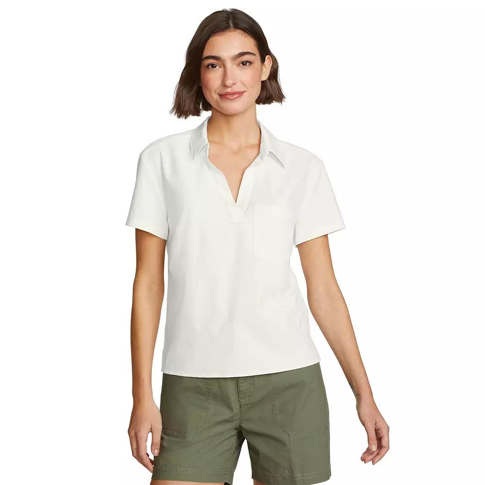 Petite Eddie Bauer Collared Short Sleeve Tee, Women's,  Product Image