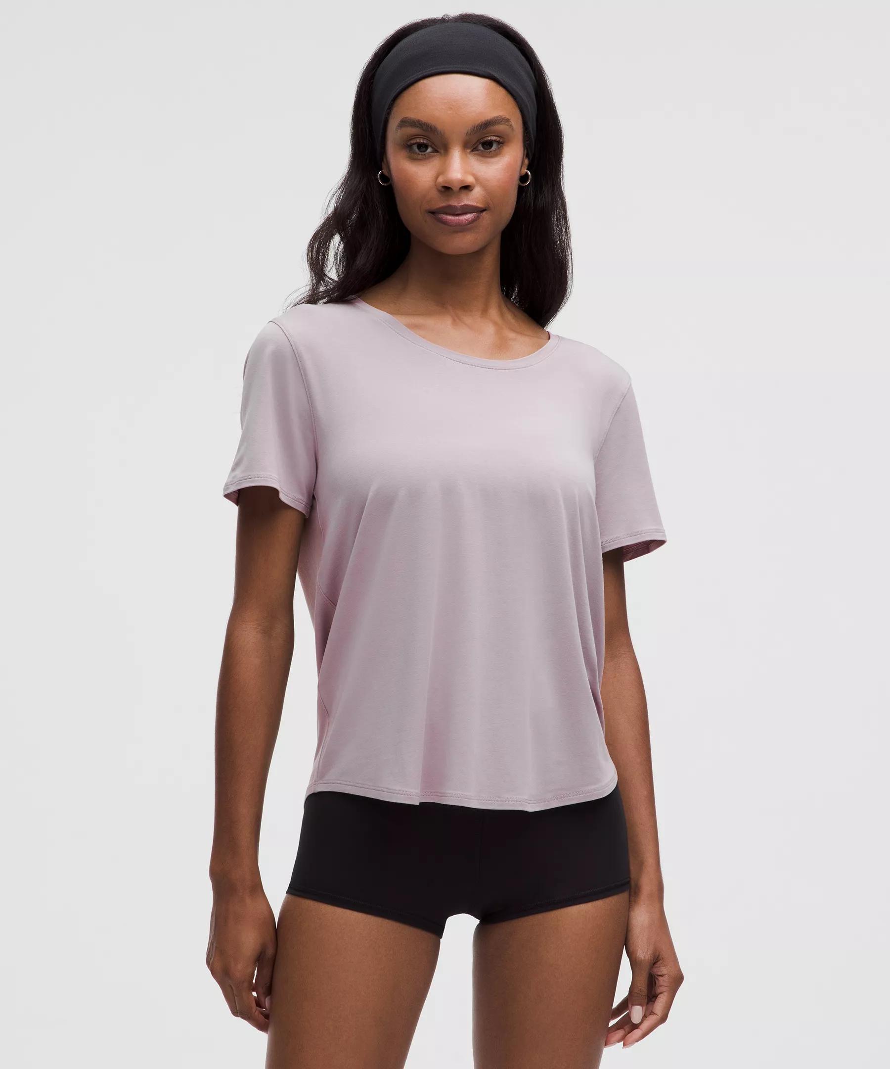 Modal-Silk Twist-Back Short-Sleeve Shirt Product Image