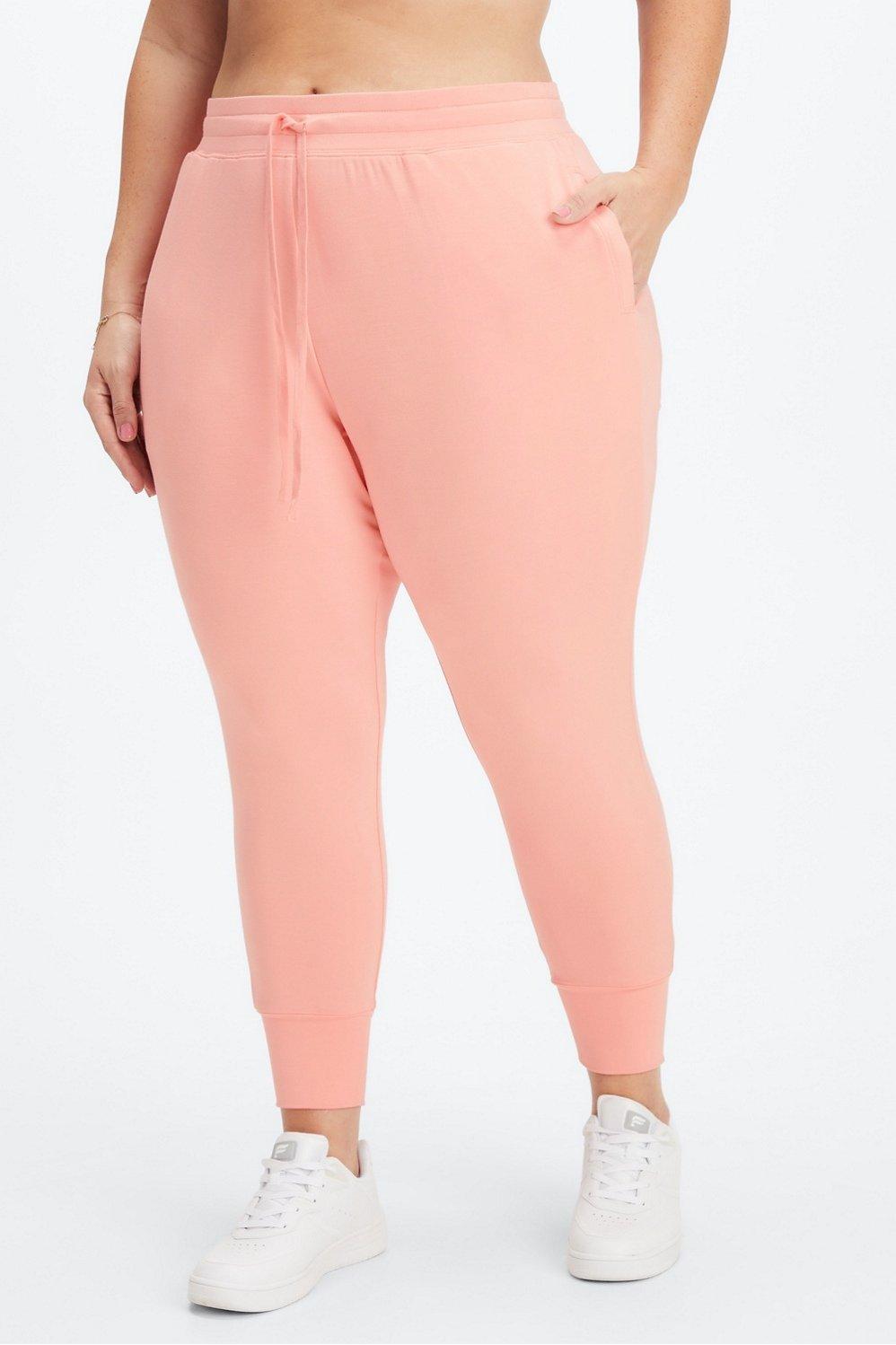 Fabletics Luxe Terry Jogger Womens pink plus Size 1X Product Image