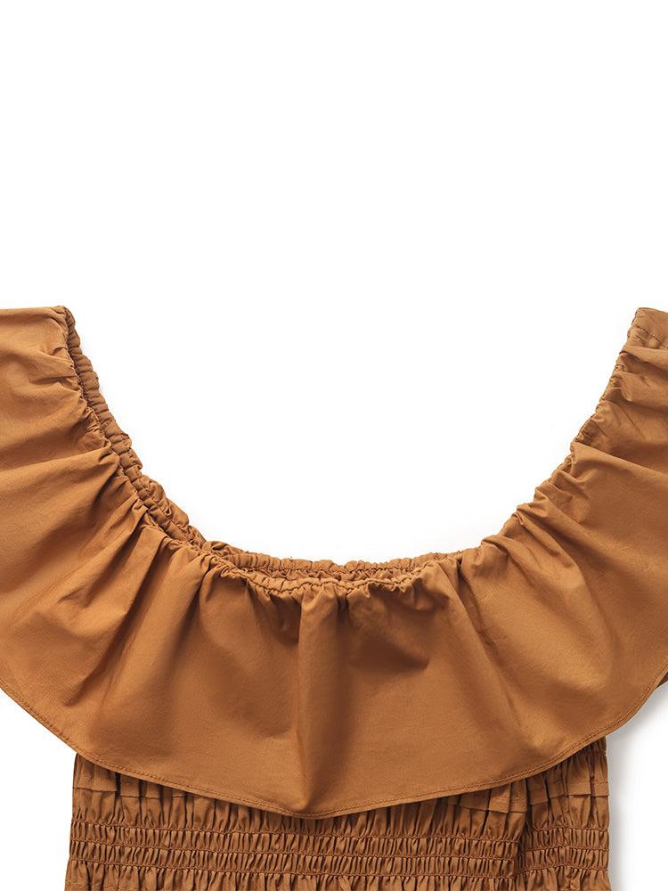 Ruffle Off Shoulder Women Maxi Dress Product Image