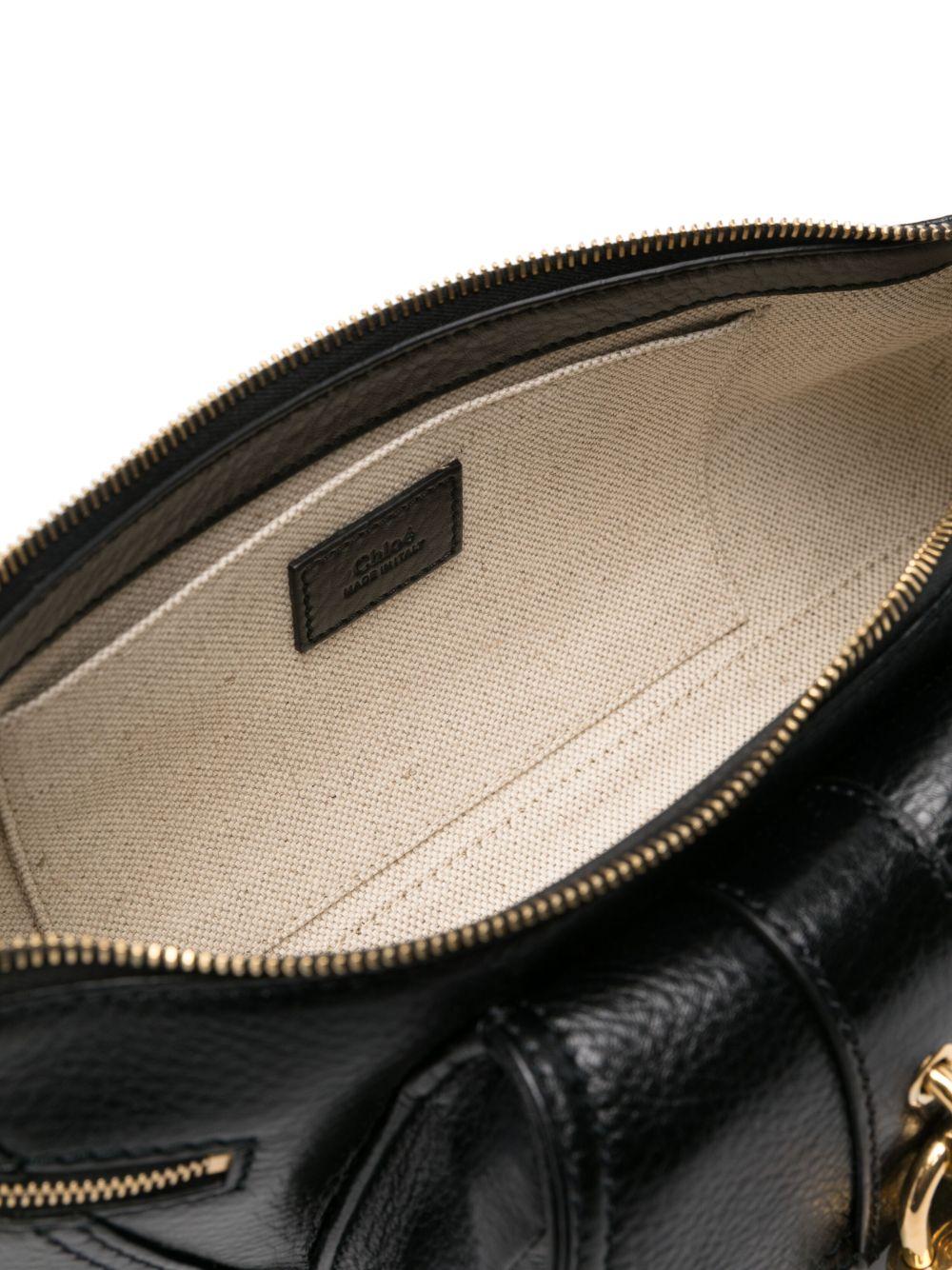 CHLOÉ The 99 Embellished Textured-leather Shoulder Bag In Black Product Image