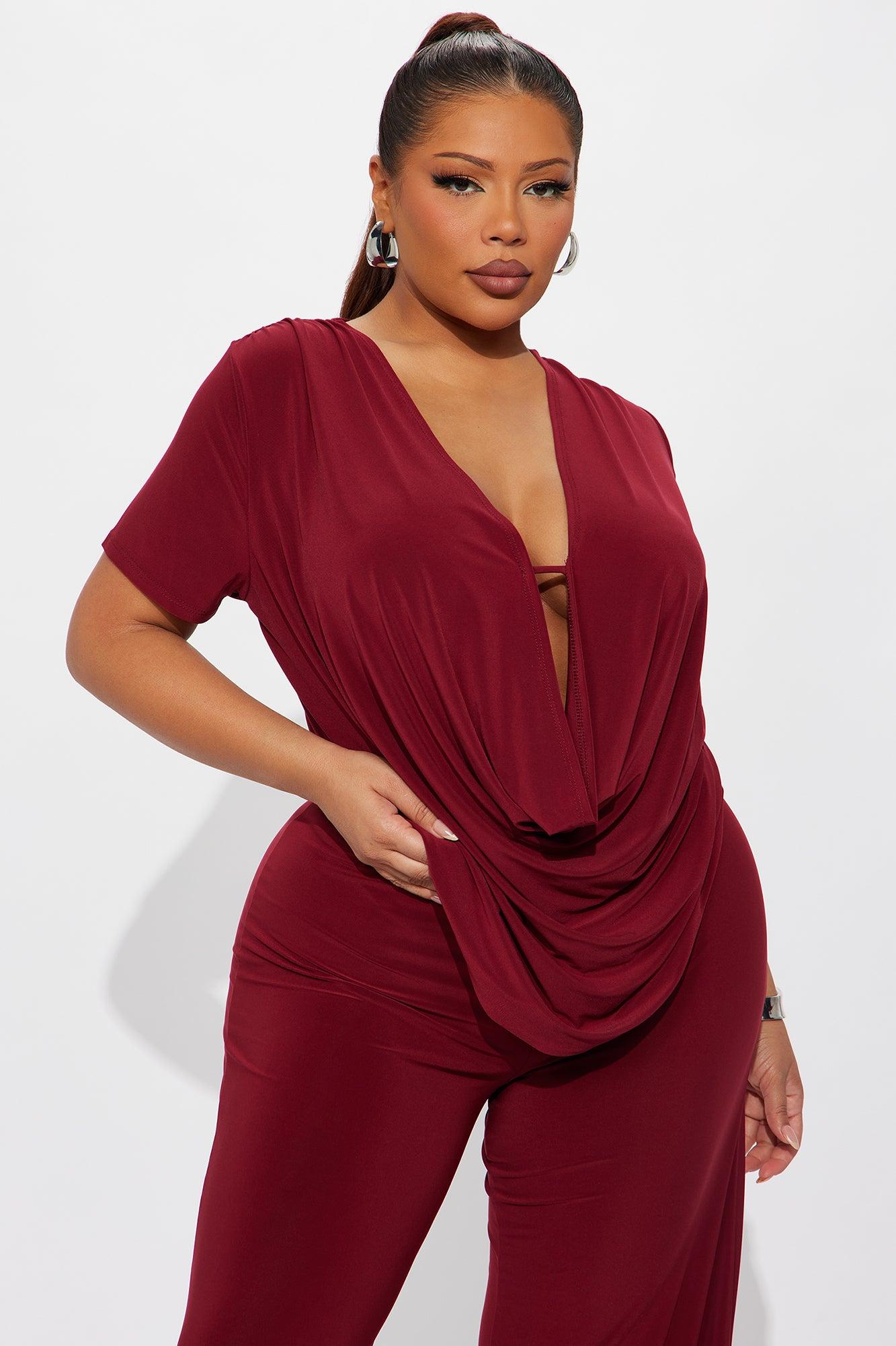 La Rosalinda Pant Set - Burgundy Female Product Image