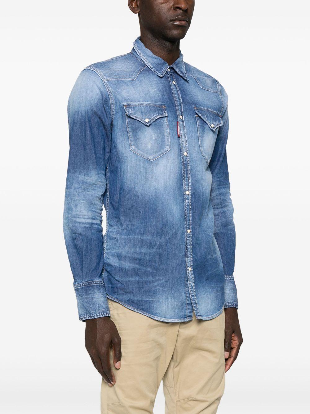 stonewashed denim shirt Product Image