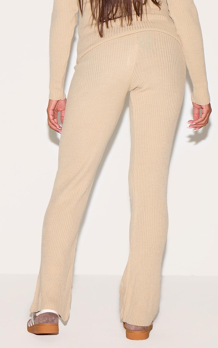 Maternity Oatmeal Rib Knit Flared Pants Product Image