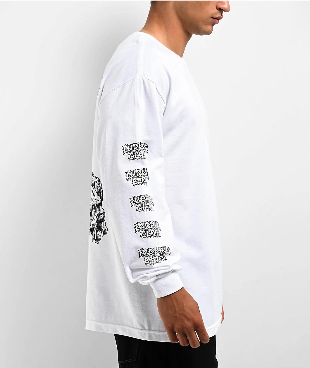 Lurking Class by Sketchy Tank x Matt Stikker Sick In The Head White Long Sleeve T-Shirt Product Image