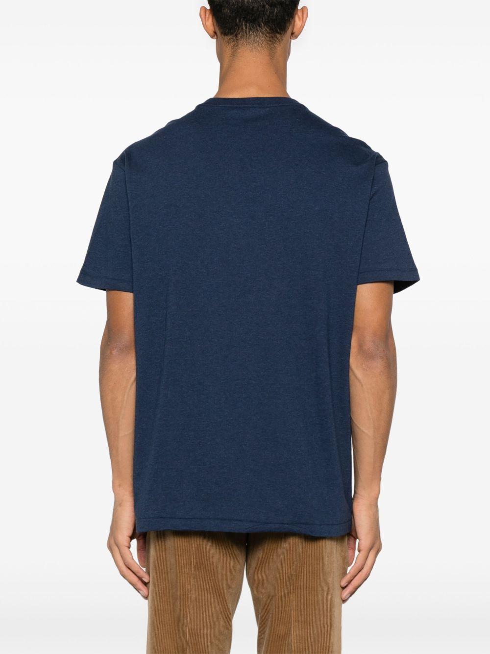 POLO RALPH LAUREN Slim-fit Logo-embroidered Cotton-jersey T-shirt In Navy Product Image