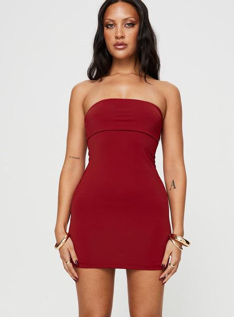 Strutter Strapless Mini Dress Red Product Image