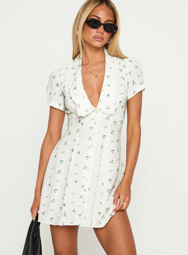 Fabiola Collared Mini Dress Floral Product Image