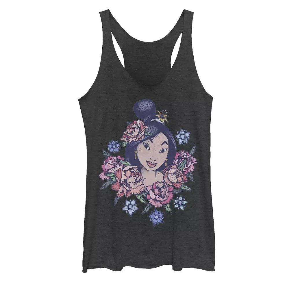 Disney's Mulan Juniors' Floral Portrait Vintage Graphic Tank Top, Girl's,  Product Image