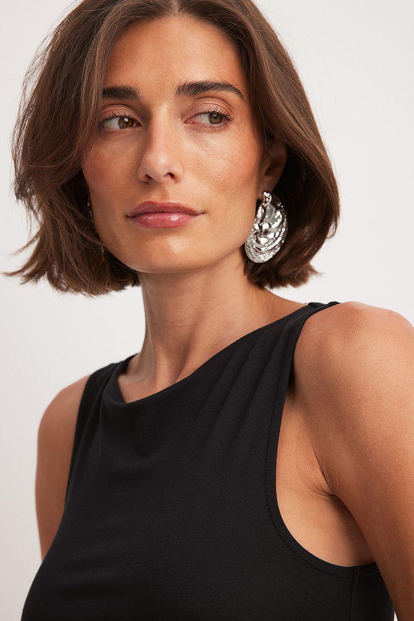 Soft Line Boat Neck Sleeveless Maxi Dress Product Image