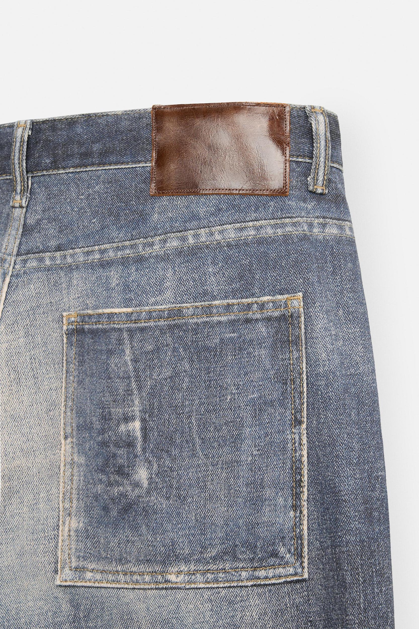PRINTED WASHED BAGGY FIT JEANS Product Image
