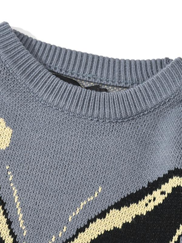 Oversized Butterfly Jacquard Sweater Product Image