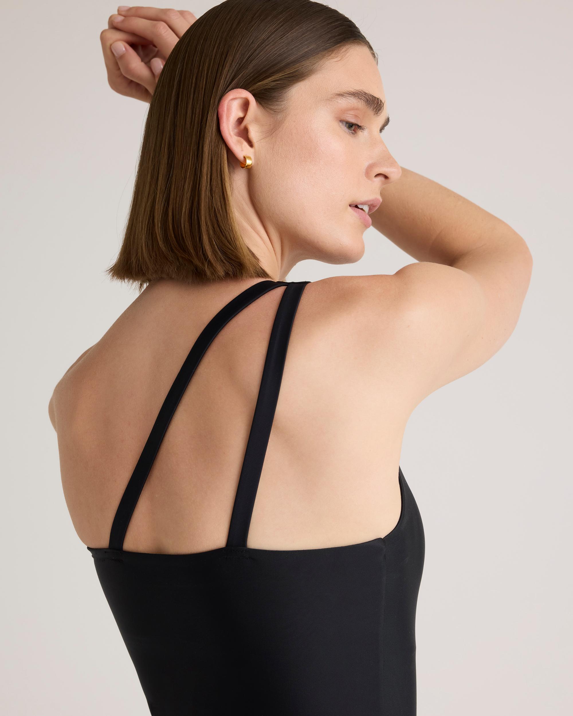 Quince | Women's Italian One Shoulder One-Piece Swimsuit Size XS, 78% Recycled Polyamide, 22% Spandex Product Image