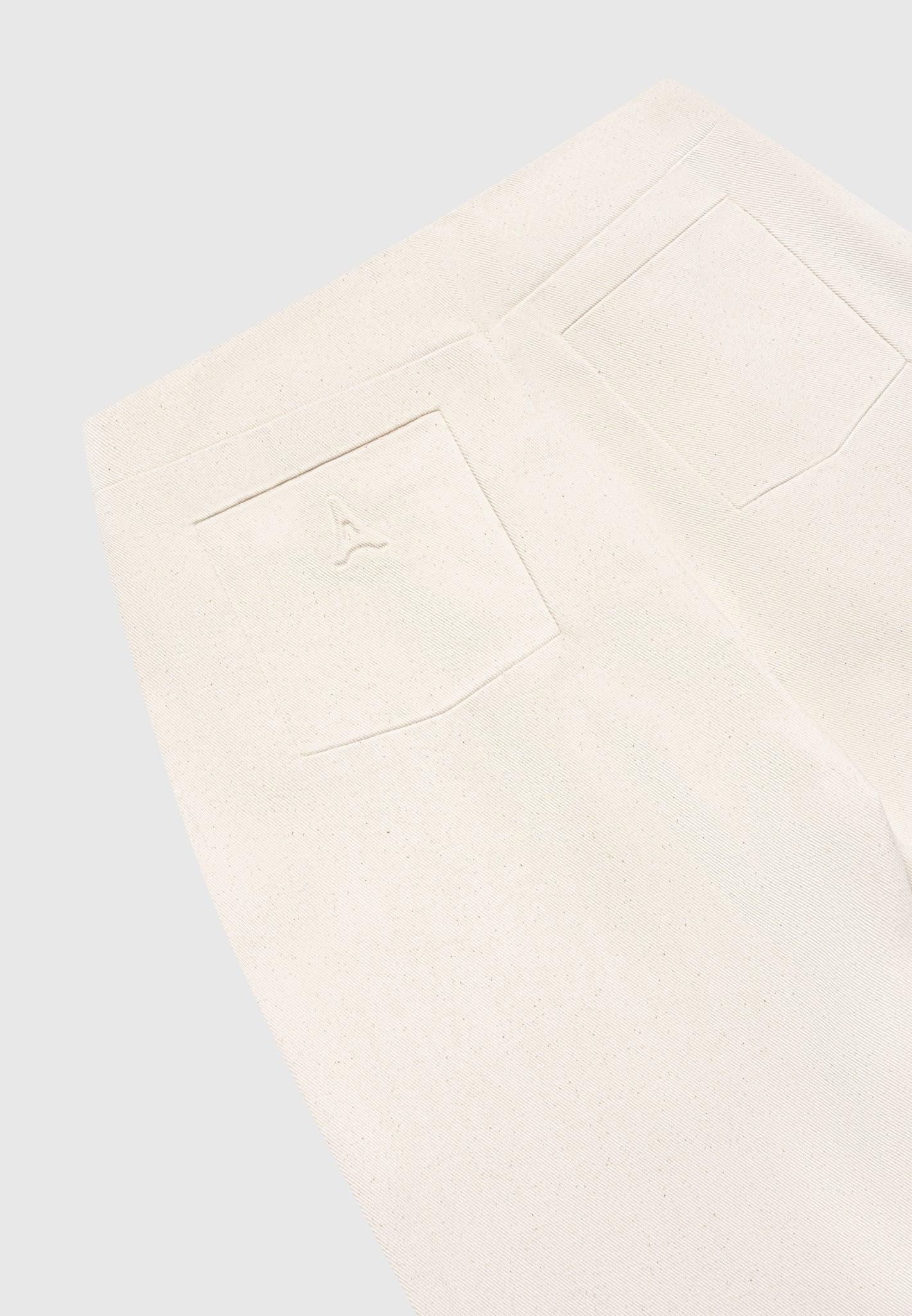 Wide Shoulder Cropped Denim Jacket - Cream Female Product Image