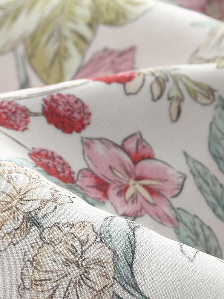 19 Momme Mulberry Silk Floral Print Ruched Waist Women Maxi Dress Product Image