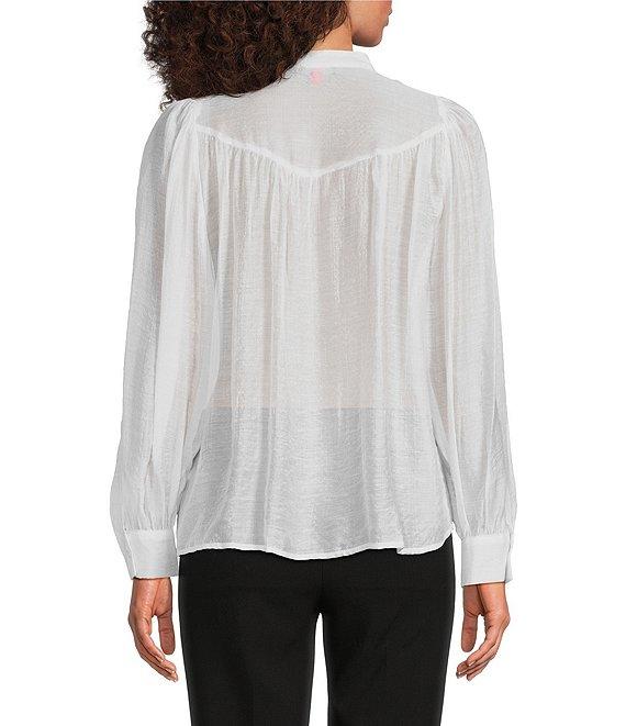 Vince Camuto Mandarin Collar Long Sleeve Button Front Blouse Product Image