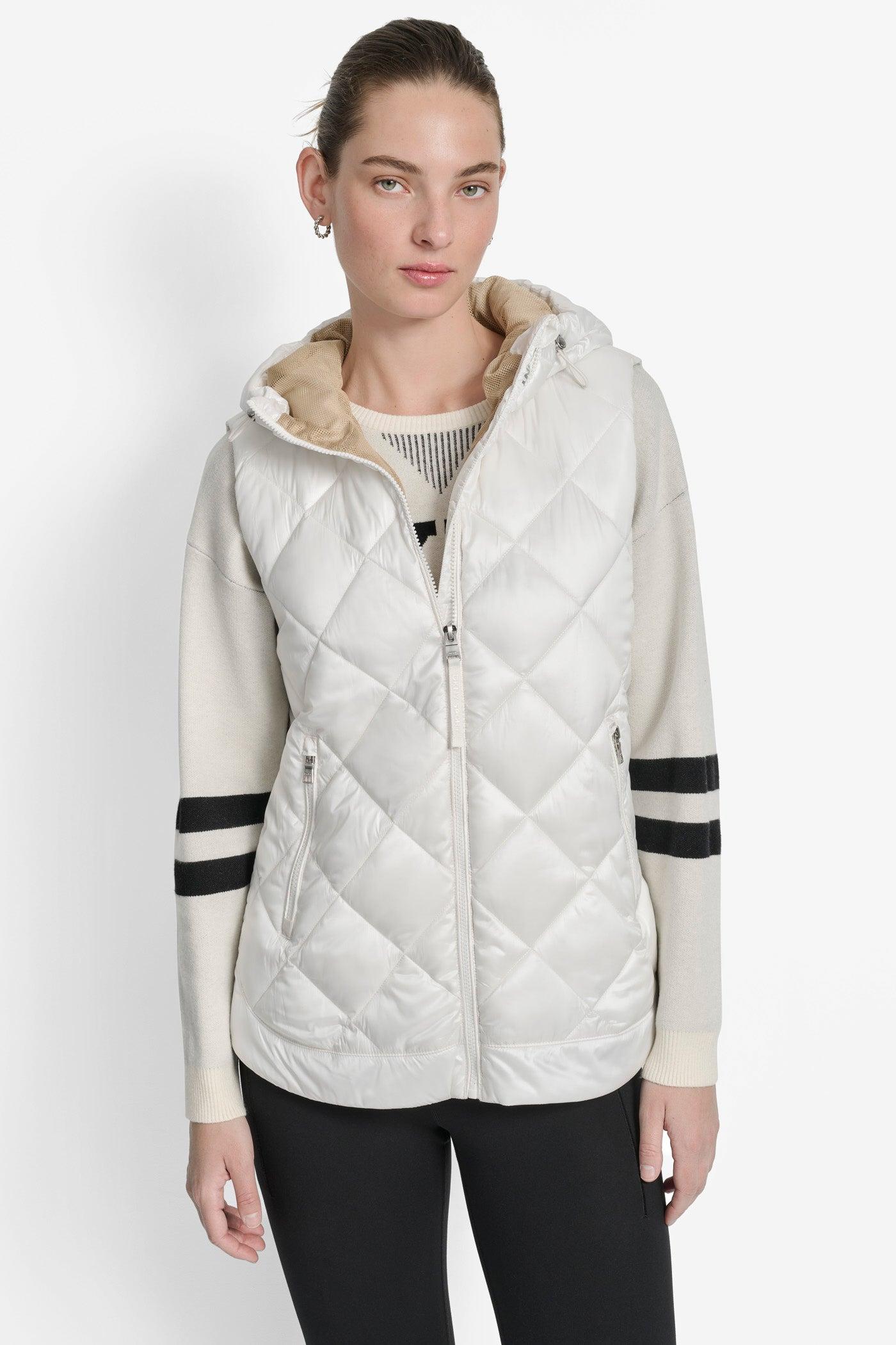 QUILTED HOODED VEST Product Image