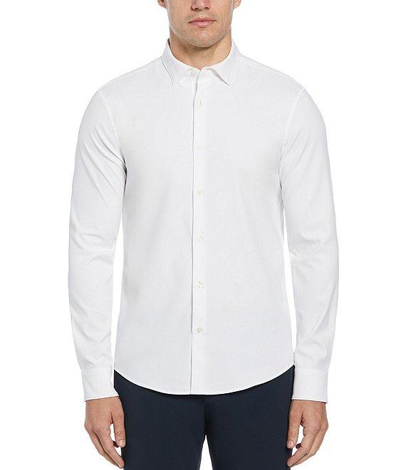 Perry Ellis Slim-Fit Performance Stretch Solid Long Sleeve Woven Shirt Product Image