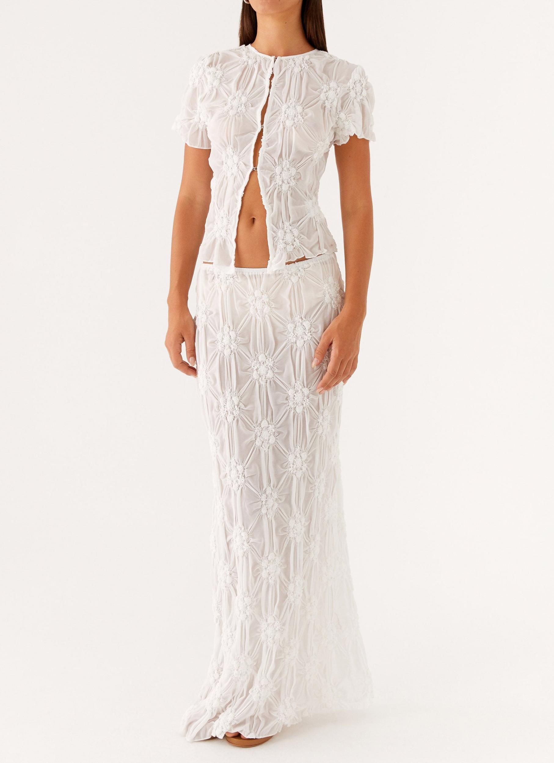 Effortlessly Low Rise Maxi Skirt - Ivory Product Image