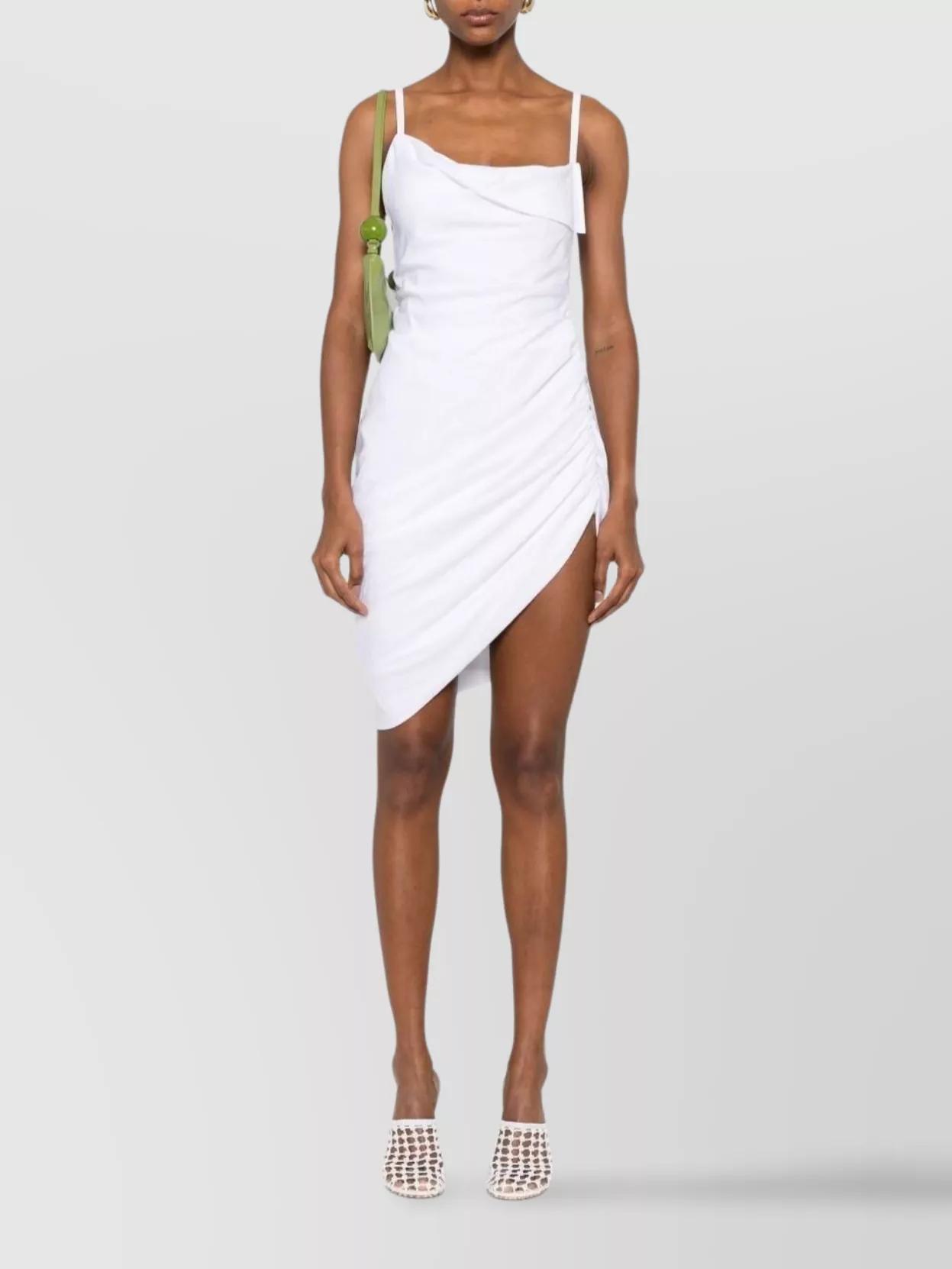 JACQUEMUS La Robe Saudade Long Viscose Blend Dress In White Product Image