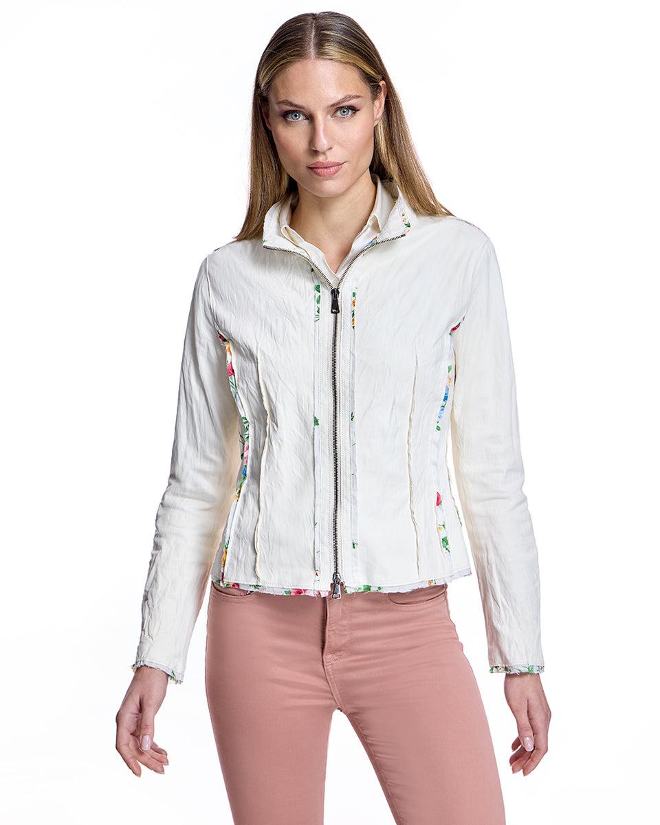 Leather Jacket with Floral Detail Product Image