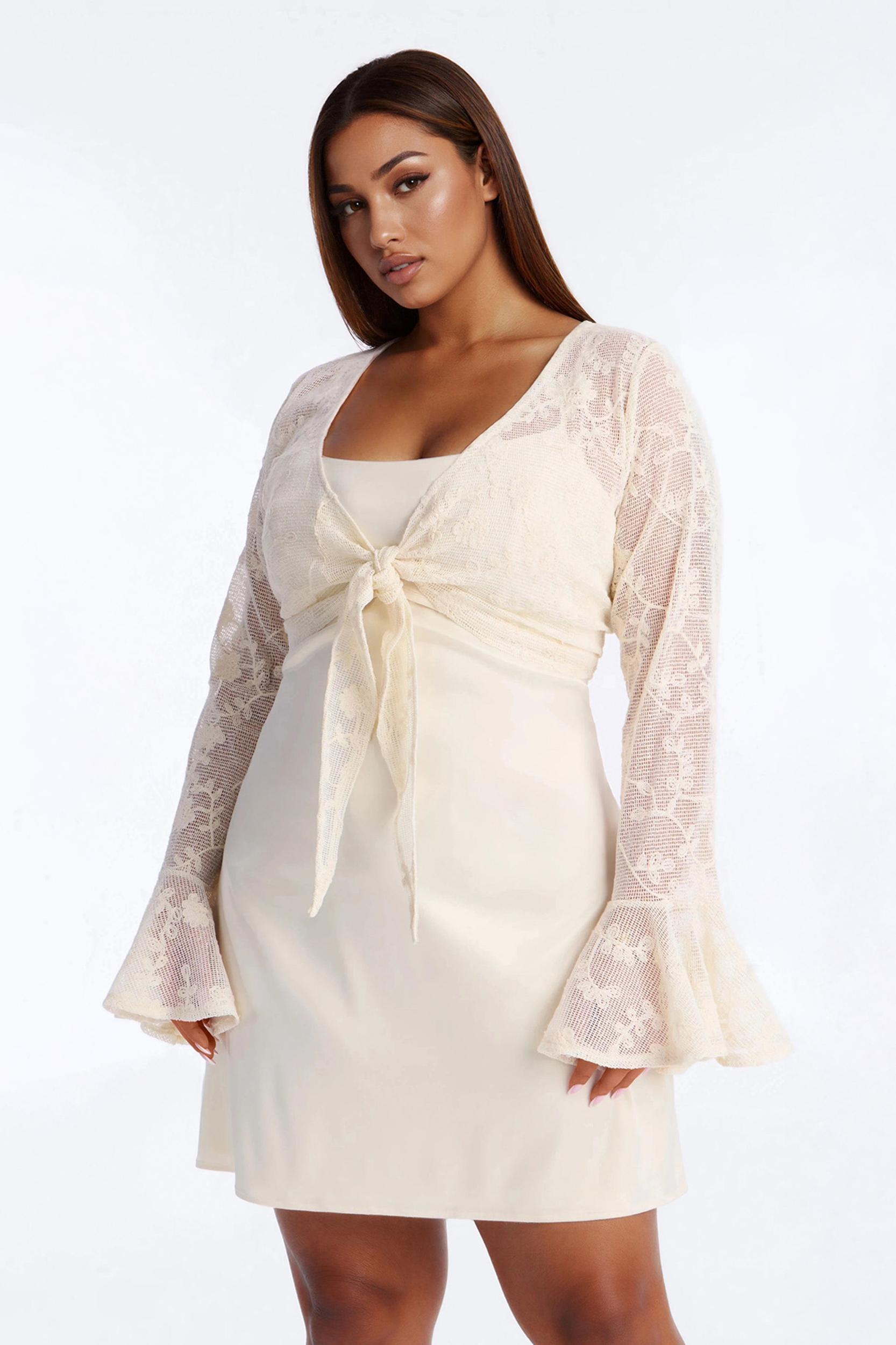 Wren Lace Mini Dress Set - Cream Female Product Image
