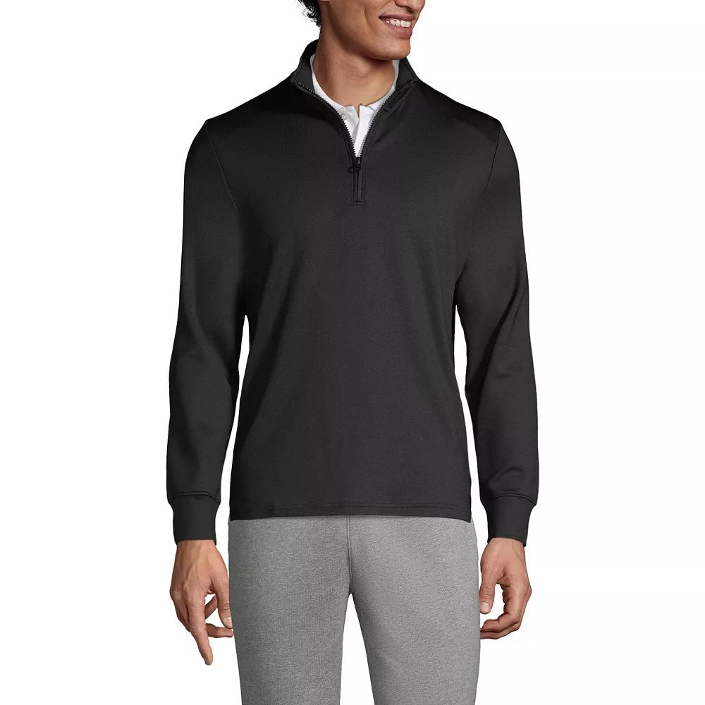 Men's Lands' End School Uniform Quarter Zip Pullover Sweatshirt, Size: Large, Red Product Image