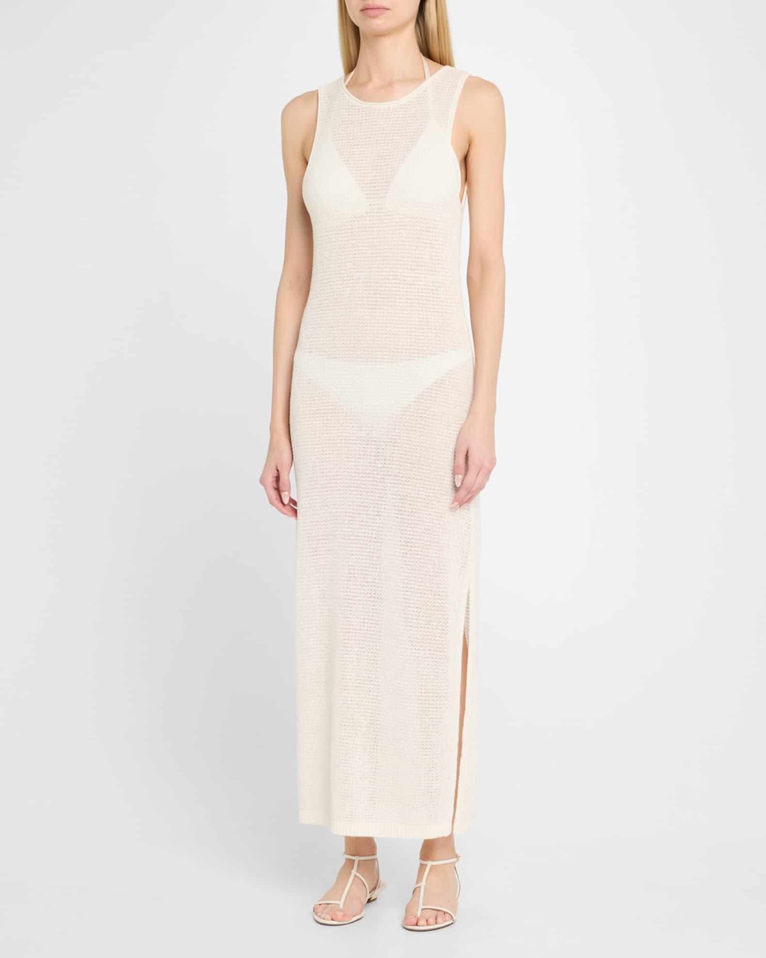 Linen Knit Scoop-Back Maxi Dress Coverup Product Image