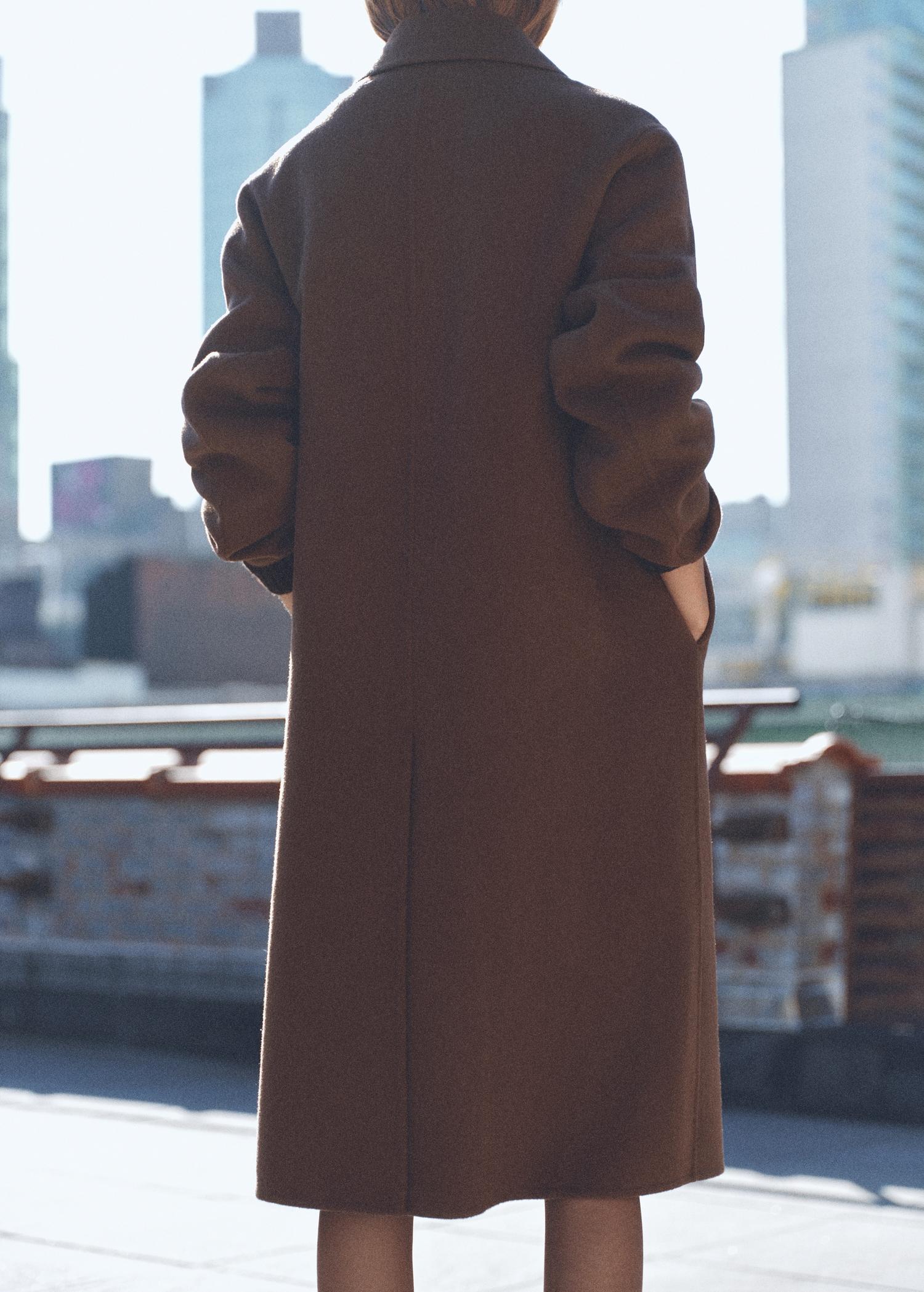 Double-breasted wool coat - Women | MANGO USA Product Image