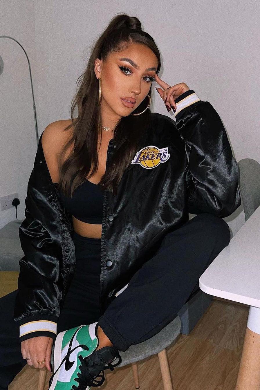 NBA Slam Dunk Lakers Bomber Jacket - Black Female Product Image