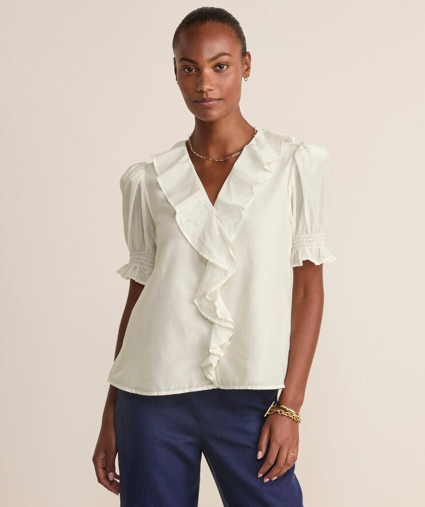 Ruffle-Neck Blouse Product Image