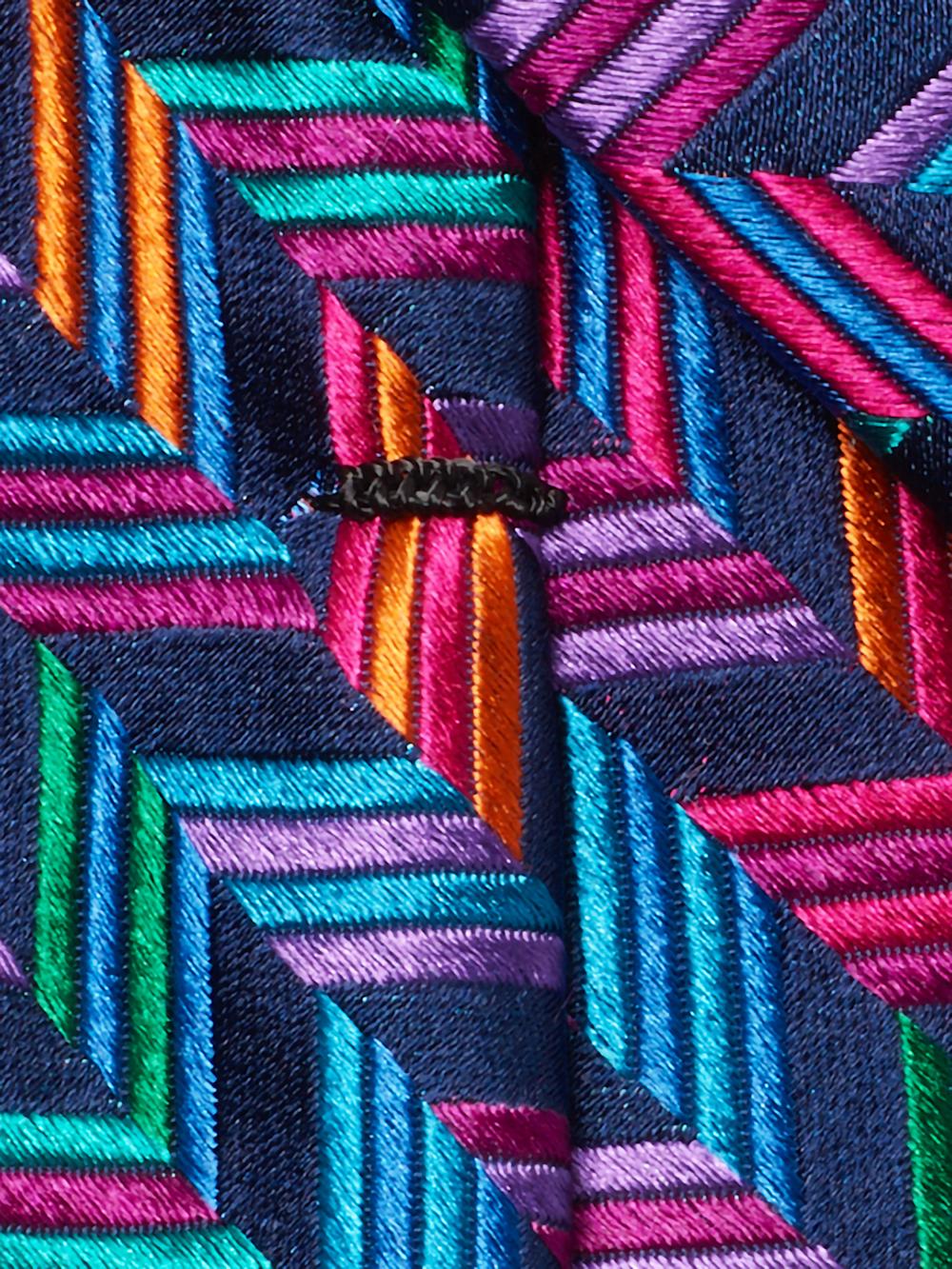 Herringbone Woven Silk Tie - Multi Product Image