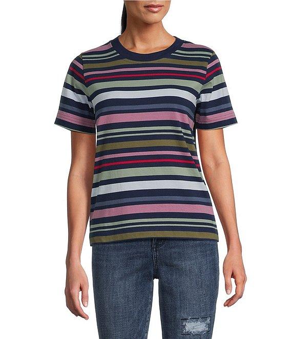 Pendleton Deschutes Stripe Crew Neck Short Sleeves Knit Ribbed Tee Product Image