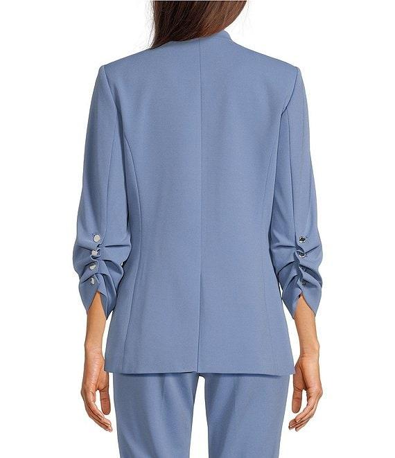 Calvin Klein Stretch Scuba Crepe Stand Collar Coordinating 3/4 Sleeve Jacket Product Image