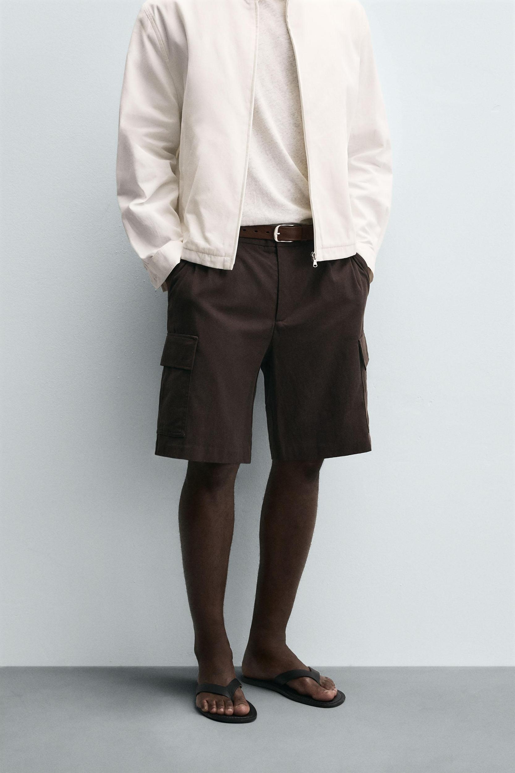 LYOCELL-COTTON CARGO SHORTS Product Image