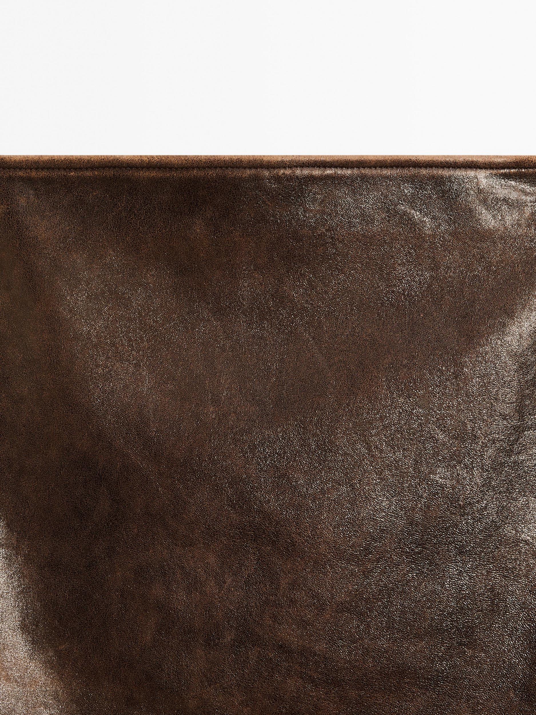 Nappa leather mini skirt Product Image