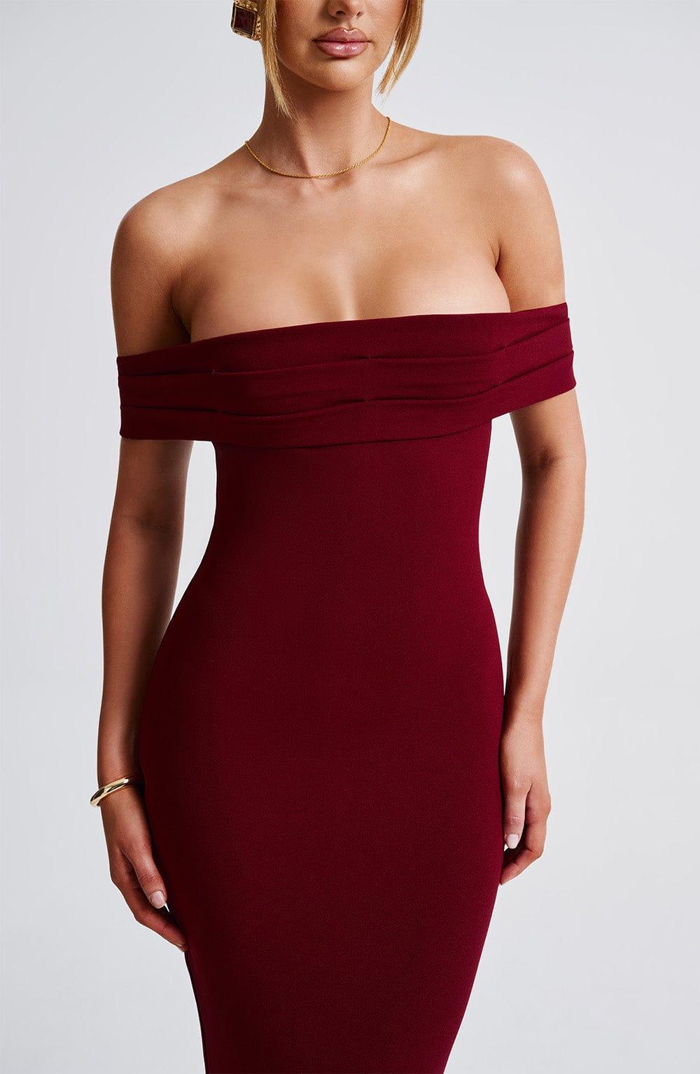 Bex Midi Dress - Burgundy Product Image