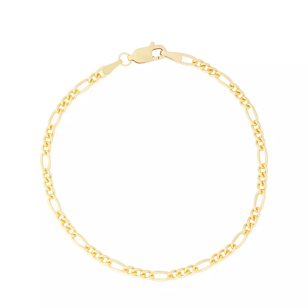 Jordan Blue 14k Gold Filled 2.9 mm Figaro Chain Bracelet, Women's, Size: 7.25" Product Image