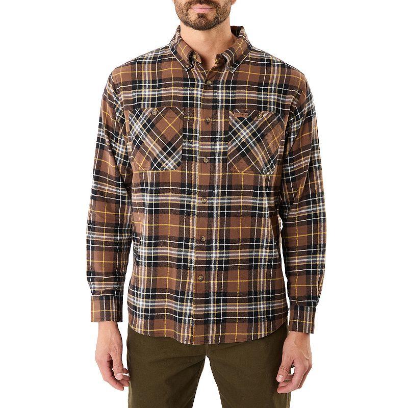 Men's Smith's Workwear Regular-Fit Two-Pocket Flannel Button-Down Shirt,  Product Image