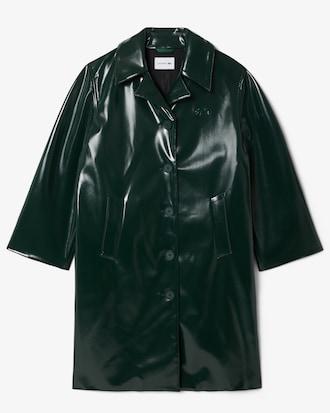 Women's Tailored Collar Vinyl Trench Coat Product Image