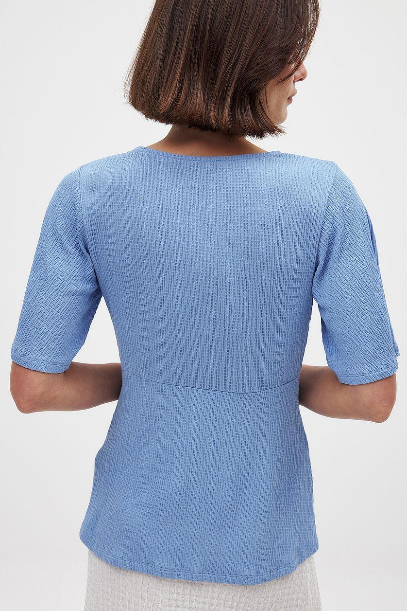 Flowy Sleeve Top Blue Product Image